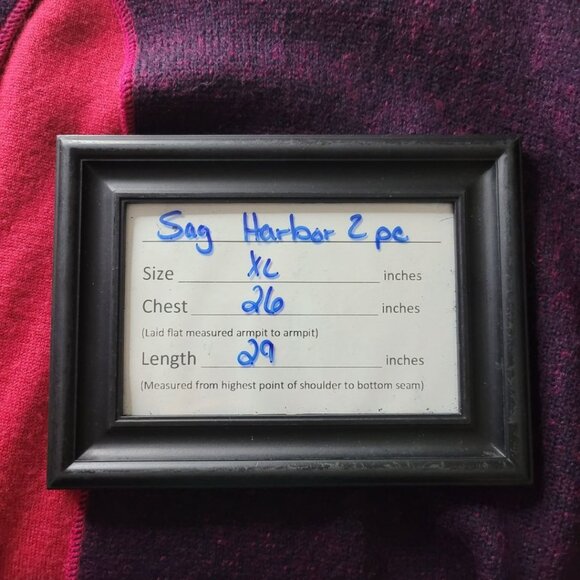 Sag Harbor 2 Pc Set Purple Wool Cardigan Pink Acrylic Sweatshirt Womens XL - Picture 6 of 9